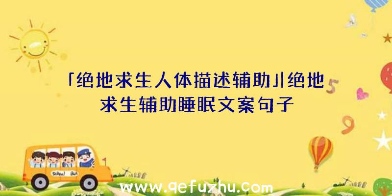 「绝地求生人体描述辅助」|绝地求生辅助睡眠文案句子